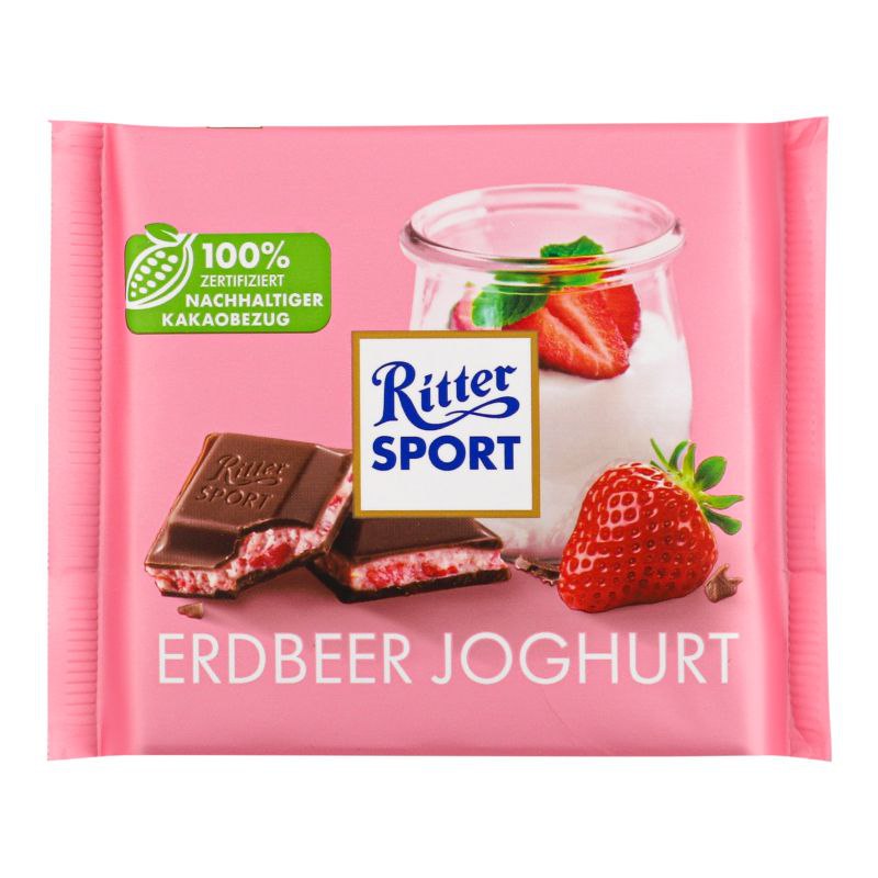 Шоколад молочний Ritter Sport Strawberry Yogurt полуниця з йогуртом 100г
